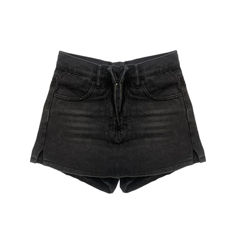 Chân váy denim ngắn lưng cao dáng chữ A trẻ trung năng động cho nữ