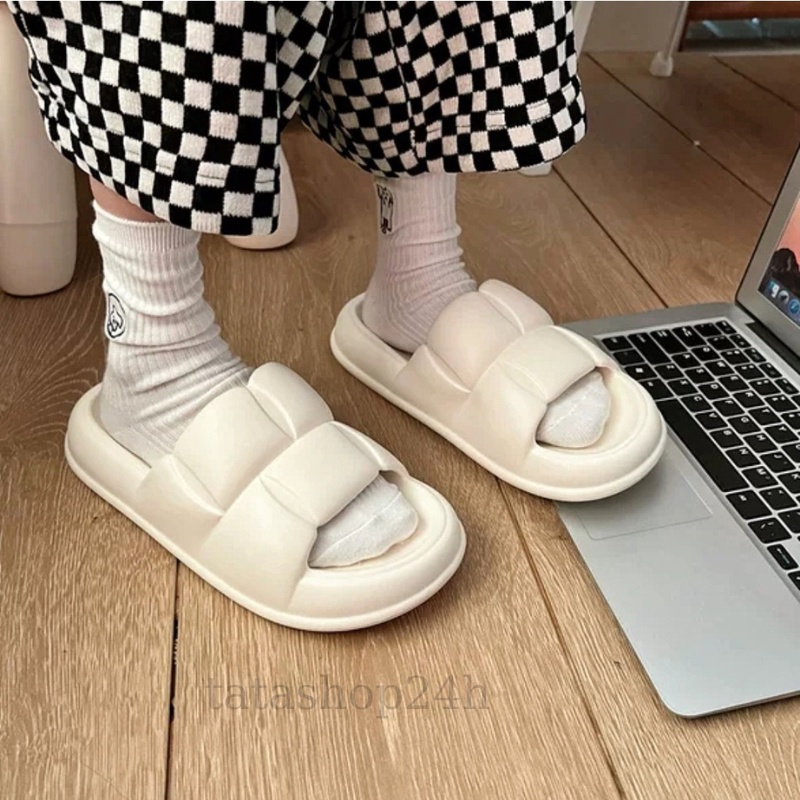 Dép bánh mì nữ CHAO thời trang Ullzang, dép lê bánh mì cute đế cao 3cm siêu êm chân tatashop24h.