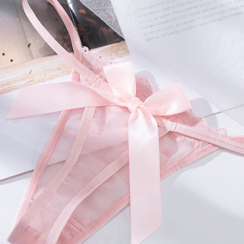 QUẦN LÓT LỌT KHE REN ĐÍNH NƠ SEXY 8065