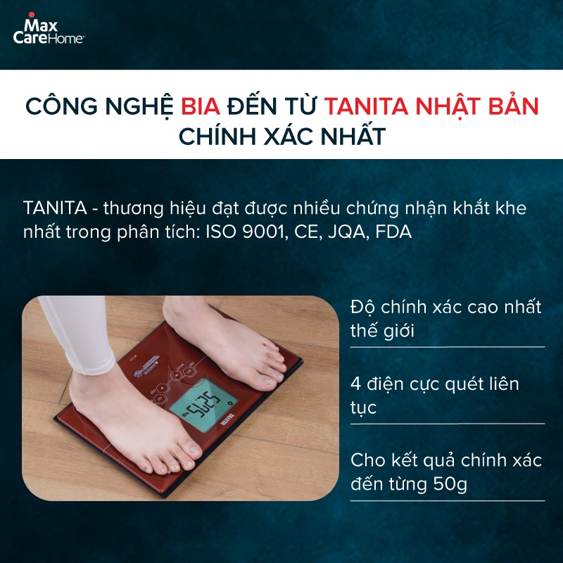 Cân điện tử sức khỏe phân tích chỉ số cơ thể Tanita BC-731 & BC-313 Nhật Bản tự nhận diện người dùng, chính xác, nhỏ gọn