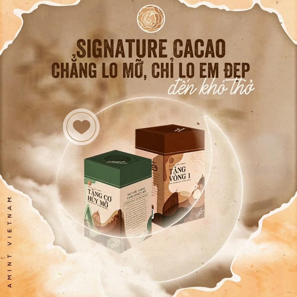 Combo Premium Ngũ cốc Tăng vòng 1 Cacao + Tăng cơ hủy mỡ Amint | SIGNATURE CACAO (Tặng kèm quà + Cẩm nang + Video)