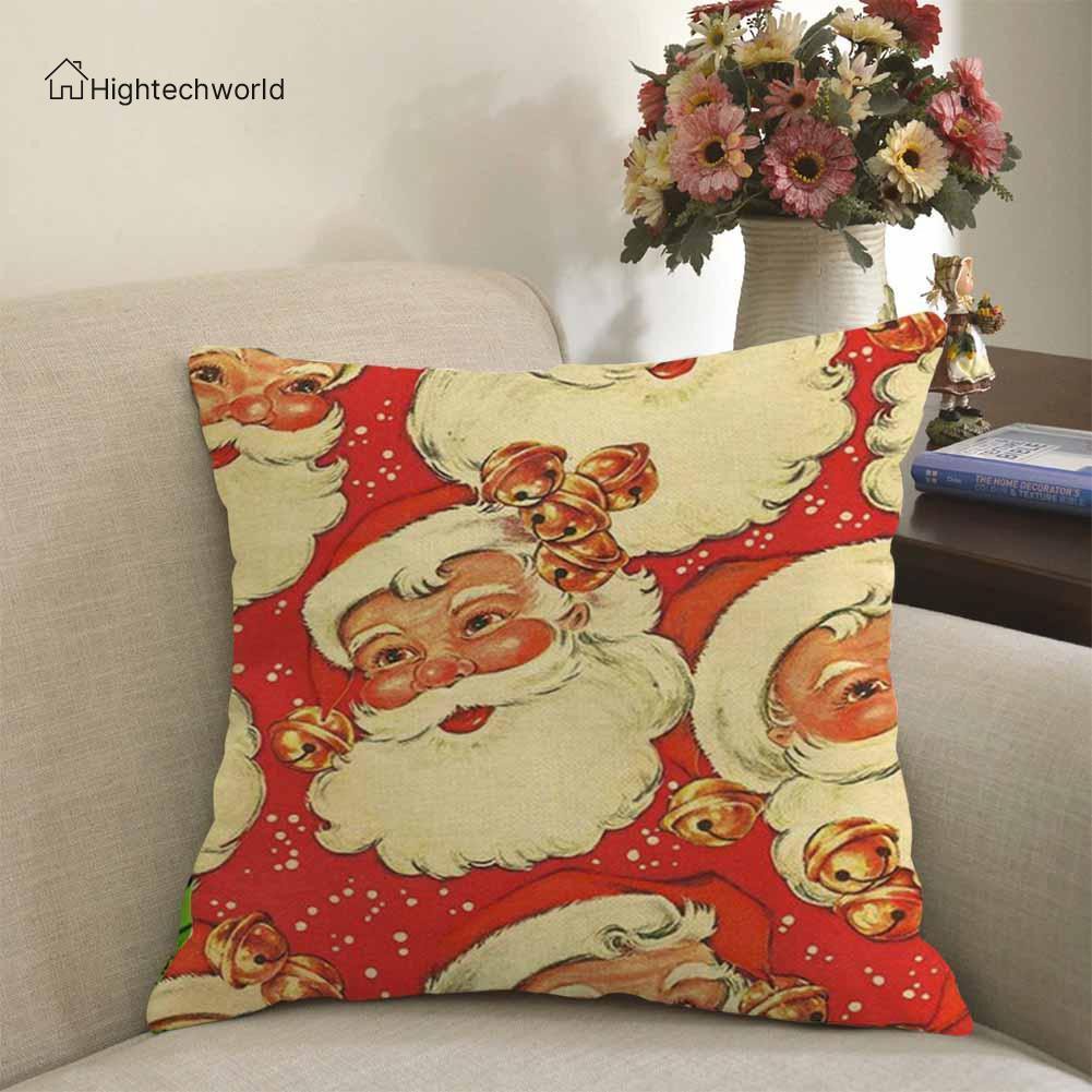 Hightechworld Christmas Xmas Santa Sofa Car Throw Cushion Pillow Cover Case Decor Gift