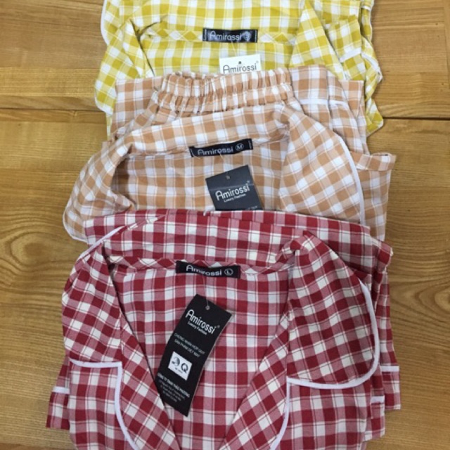 Bộ Pijama cộc tay kẻ caro