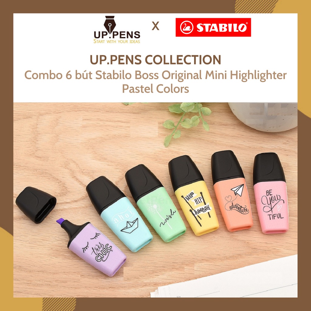 Combo 6 bút highlight Stabilo Boss Mini Highlighter - Pastel Colors