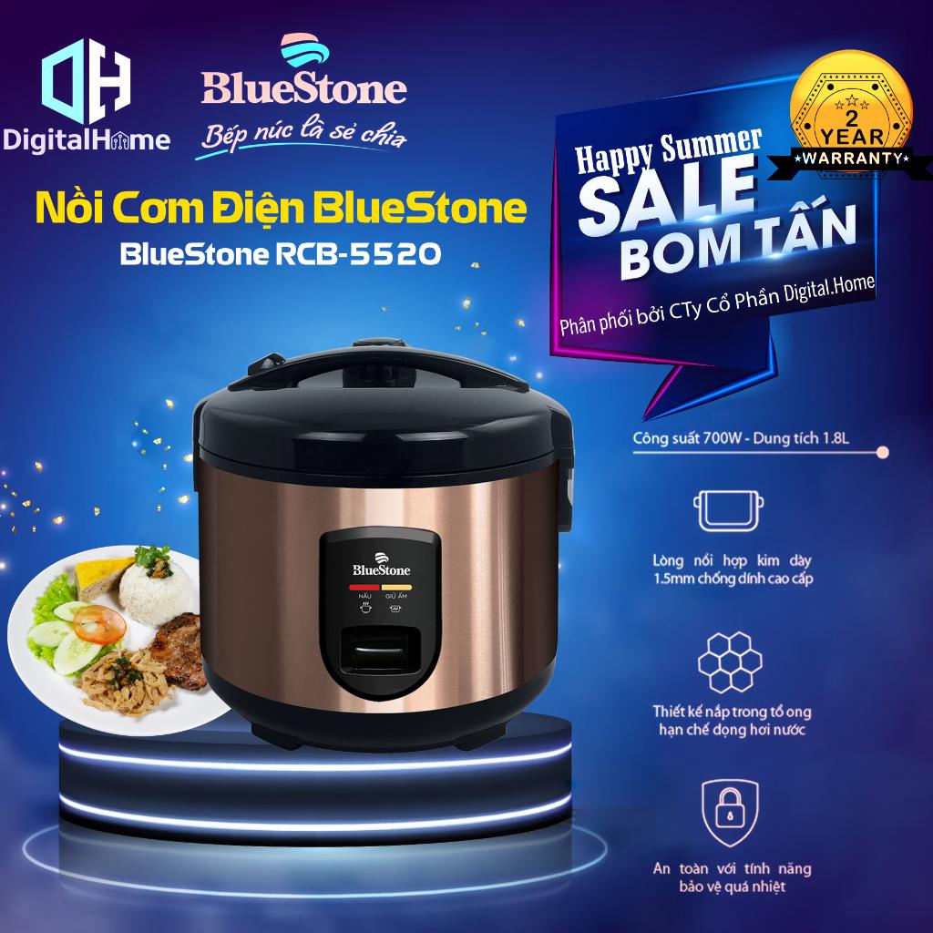 Nồi Cơm Điện Bluestone RCB 5520, Công Suất 700W, Dung Tích 1.8 lít - Bảo Hành Chính Hãng 24 Tháng