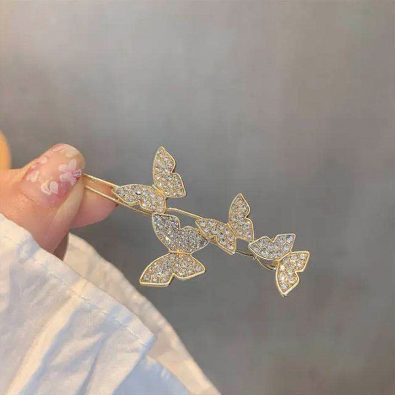 Kẹp tóc thiết kế bướm đính đá xinh xắn thanh lịch