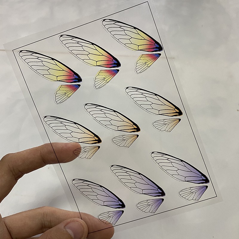 1 tấm film in họa tiết cánh bướm 148*105mm nguyên liệu làm trâm làm trang sức cổ trang