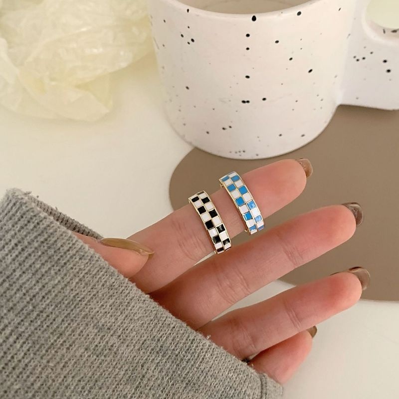Nhẫn hợp kim họa tiết kẻ ca rô thời trang dành cho nữ