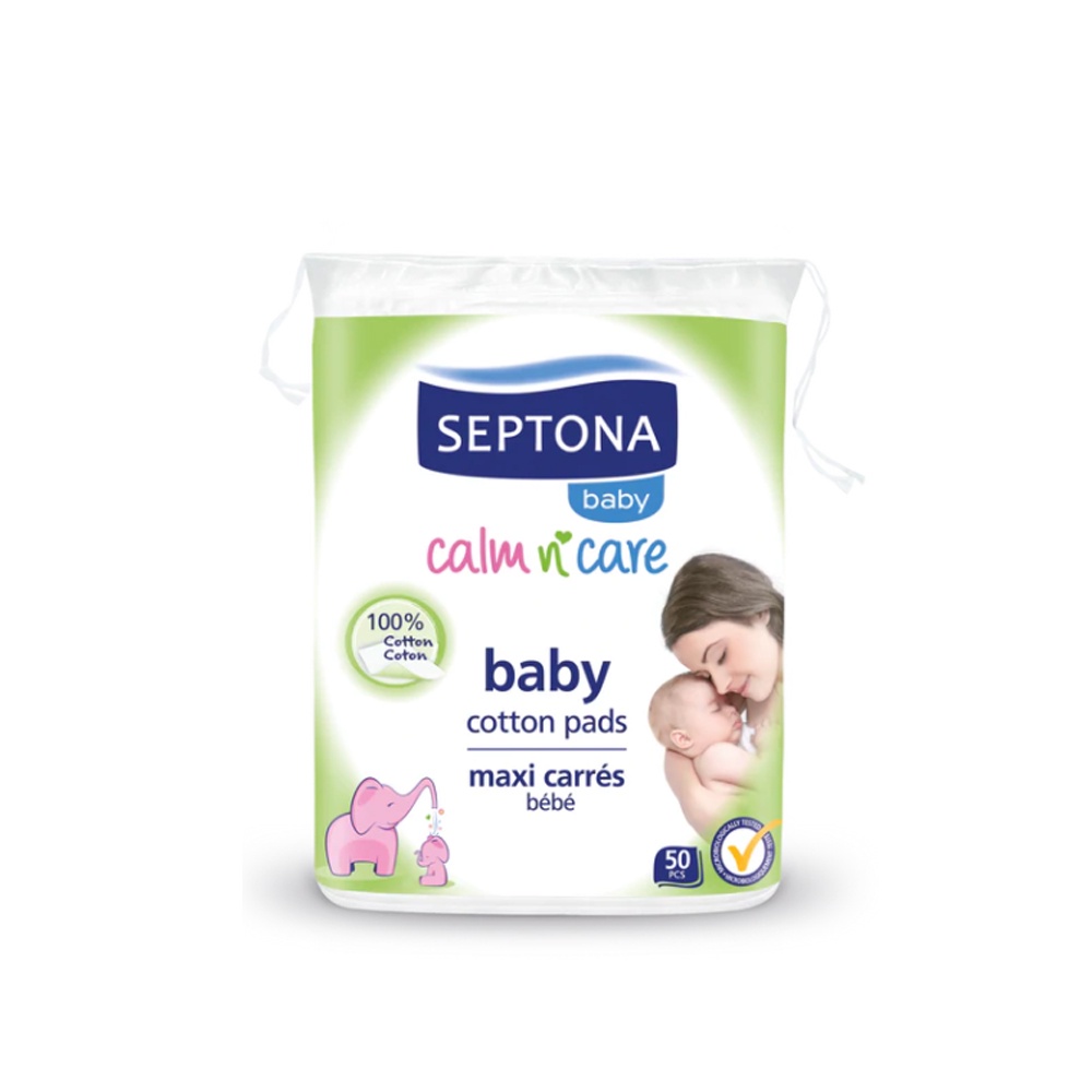 Bông cotton tắm bé Septona Cotton Pads dành cho bé 50 miếng
