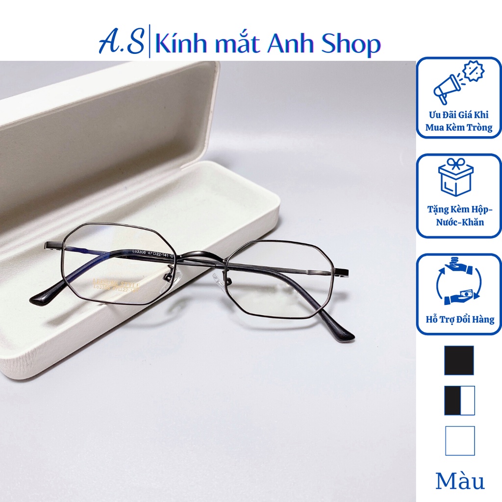 Kính chữ nhật kích thước nhỏ chất liệu kim loại bền đẹp thời trang 3306