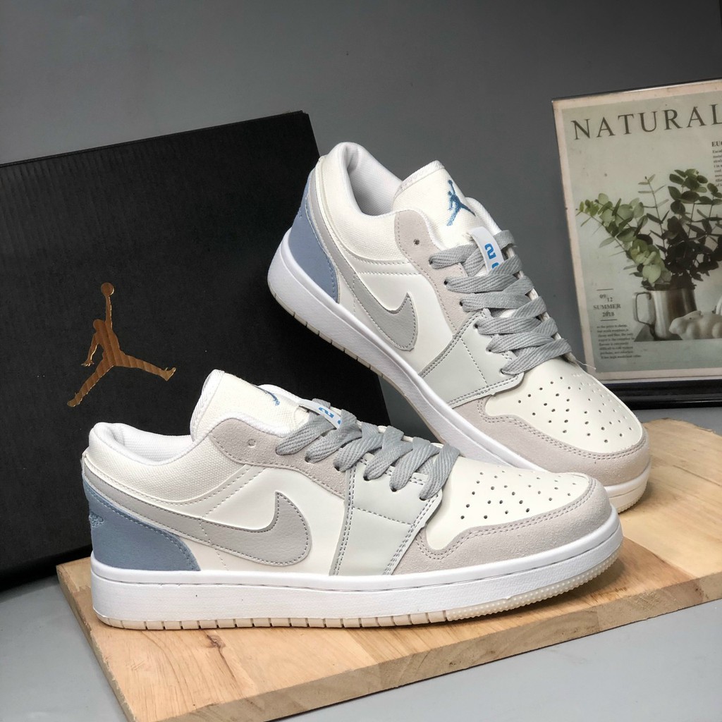 [Full Box + Bill+ Tag] Giày Thể Thao AIR JORDAN 1 Low Paris thấp cổ màu xám xanh (Freeship)