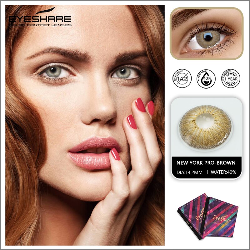 EYESHARE Cặp kính áp tròng New York Pro thời trang sành điệu lens thời trang