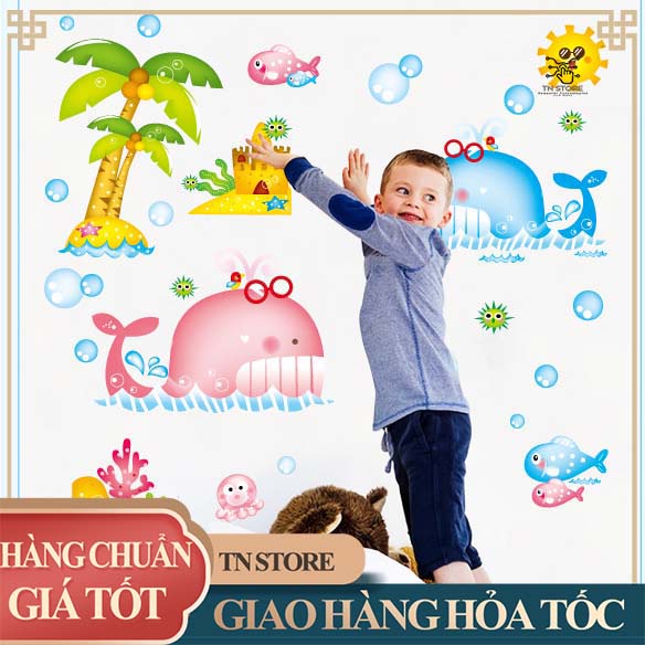 DECAL DÁN TƯỜNG hàn quốc cho bé các động vật đại dương TN STORE DECAL801