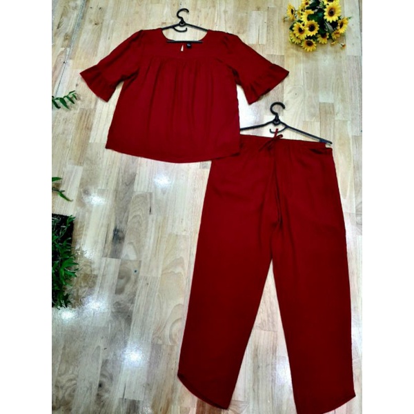 Bộ tole/lanh nữ QUẦN DÀI, áo tay lở vnxk f21 siêu đẹp, size M, L Bộ tole nhiều màu đẹp, HOA 10 GIO
