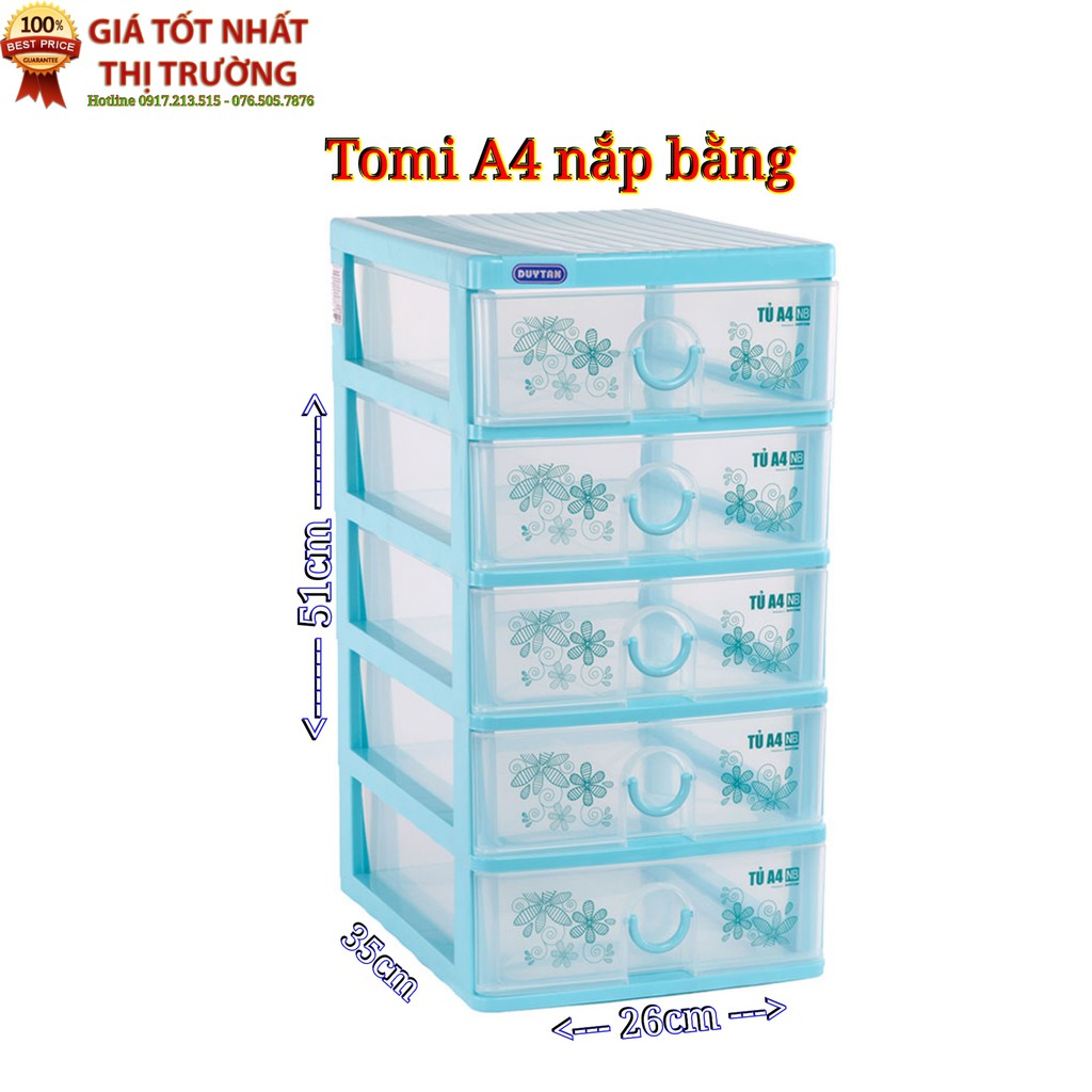 Tủ nhựa duy tân Tomi A4 - 5 Ngăn Dương, Tủ văn phòng vừa giấy A4