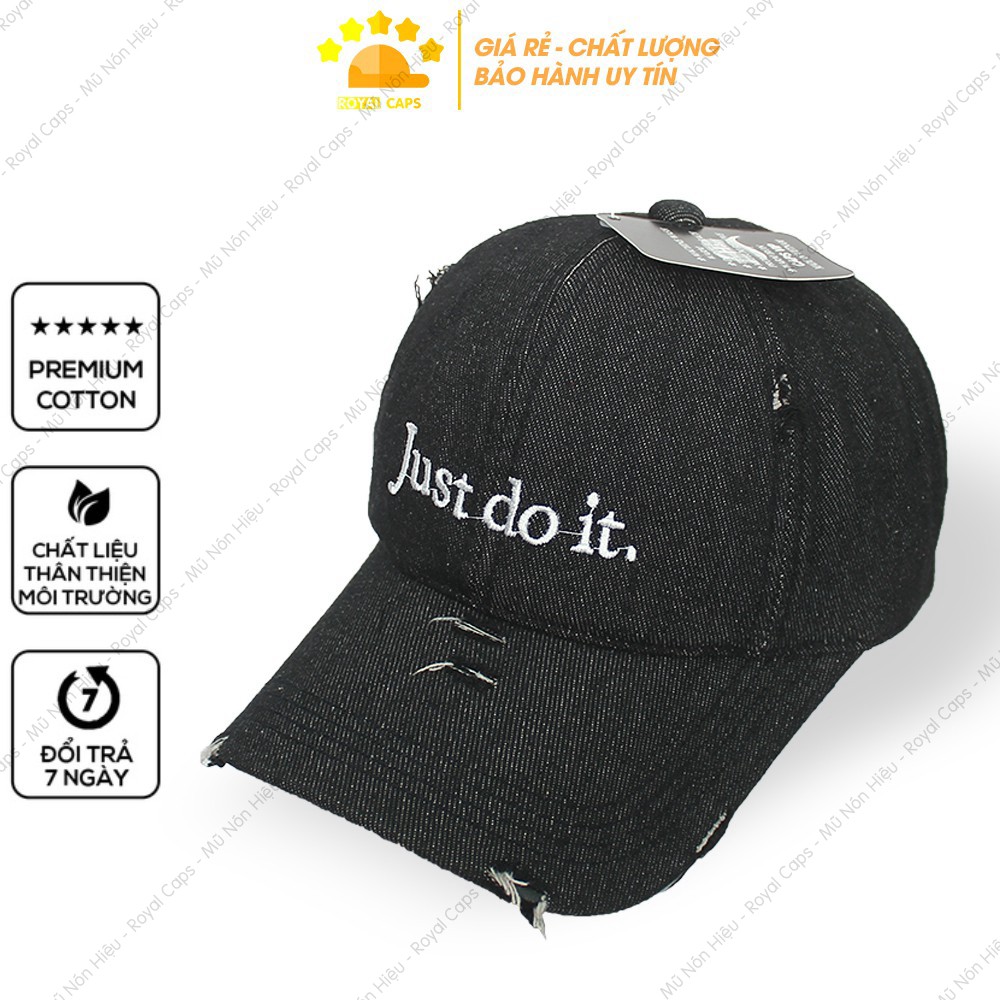 Mũ Lưỡi Trai Nón Lưỡi Trai Nam Nữ Jeans Just Do It Vải Denim Nón Kết - Royal Caps