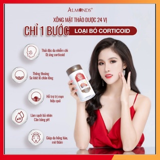 Xông mặt 24 vị thảo dược almonds 120gr dành cho da corticoid, làm sạch da tối ưu