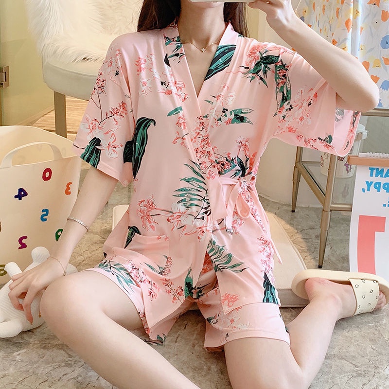 ┇Bộ Đồ Ngủ Kimono Nhật Bản Dáng Rộng Dễ Thương Cho Nữ