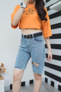 Quần Jeans Ngố Nữ Rách
