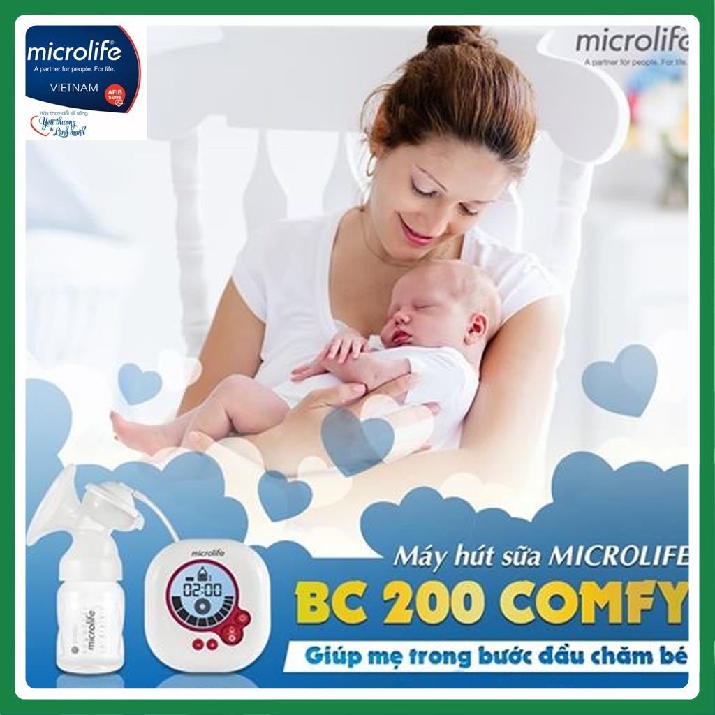 [Thương Hiệu Thụy Sĩ] Máy hút sữa điện Microlife BC200 Comfy - Có Chế Độ Kích Thích Và 10 Chế Hút Sữa Tự Động