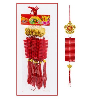 Combo 2 dây treo trang trí Tết hình dây pháo nhung treo có mặt