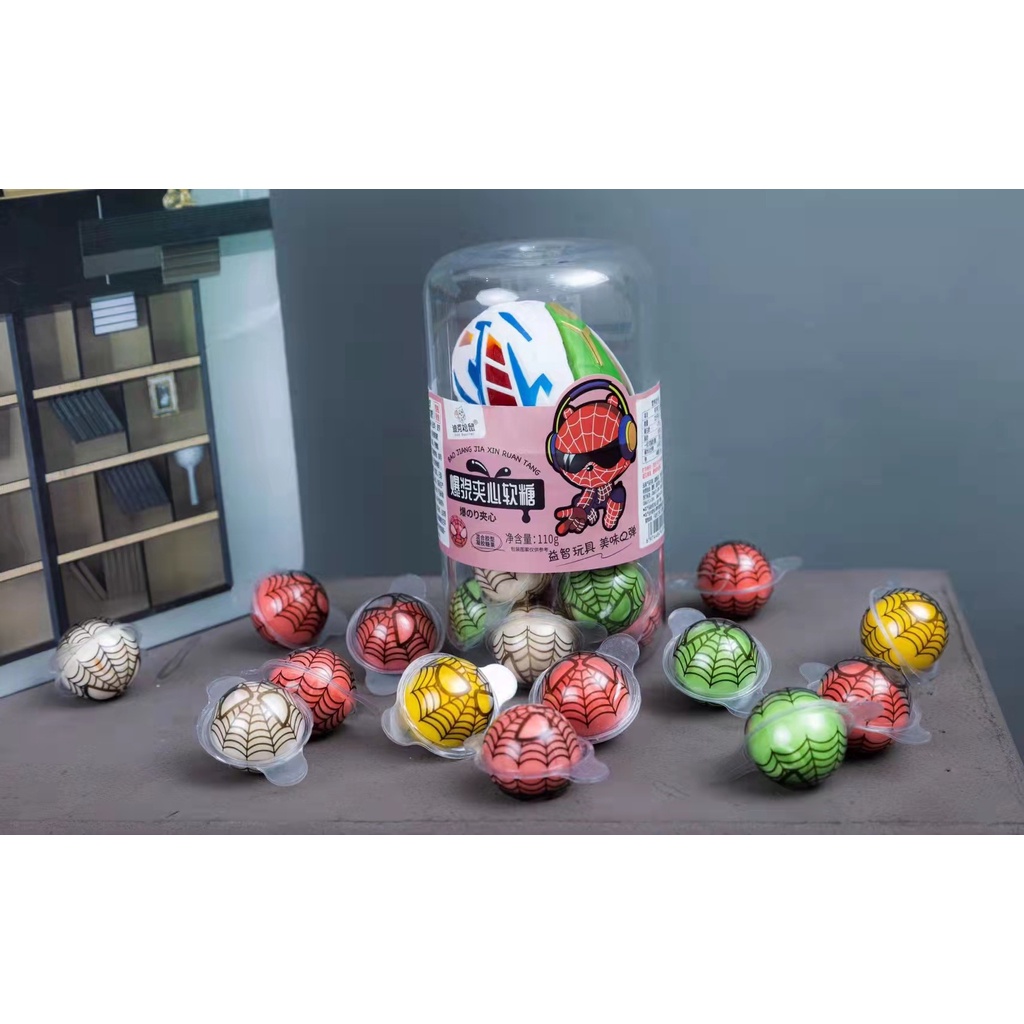 [ Tặng Kèm đồ chơi ] Combo 2 hộp Kẹo dẻo dâu tây/ con vịt/ siêu nhân nhện/ dưa hấu/ Gấu trúc/ Nho tím hộp 110g siêu yêu