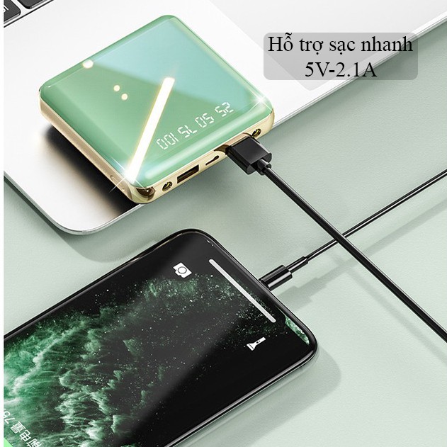 Sạc Dự Phòng ⚡HÀNG CHÍNH HÃNG⚡ Pin Dự Phòng mini 8000mAh Thiết Kế Nhỏ Gọn, Cao Cấp, Hỗ Trợ Sạc Nhanh Bảo Hành 12 Tháng