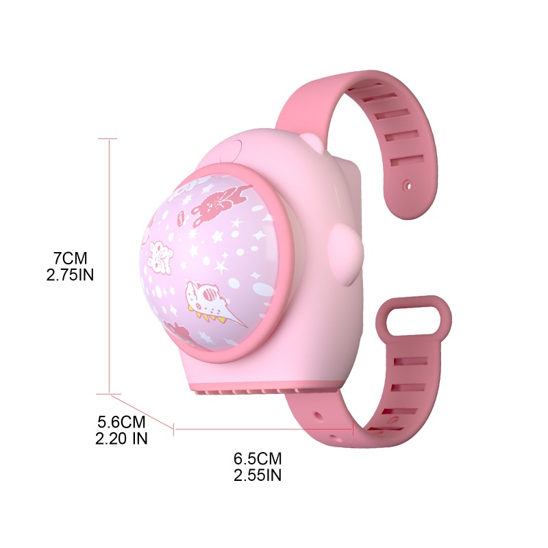 Quạt Sạc USB Đeo Tay Không Cánh 3 Bánh Răng Dễ Thương