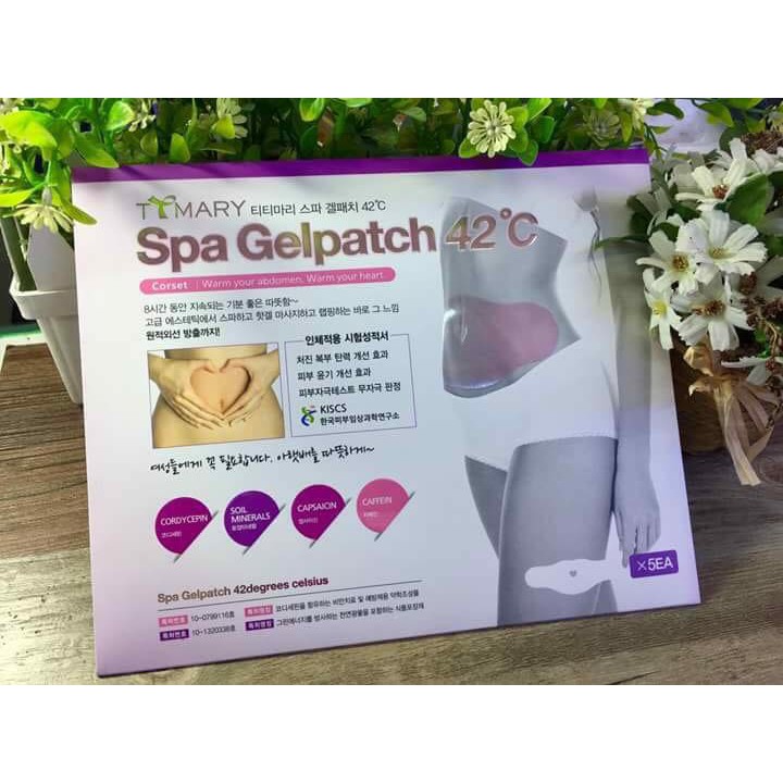 [Mã 254FMCGSALE giảm 8% đơn 500K] Miếng dán giảm mỡ bụng 42 độ C Spa Gelpatch( full hộp 5 miếng)