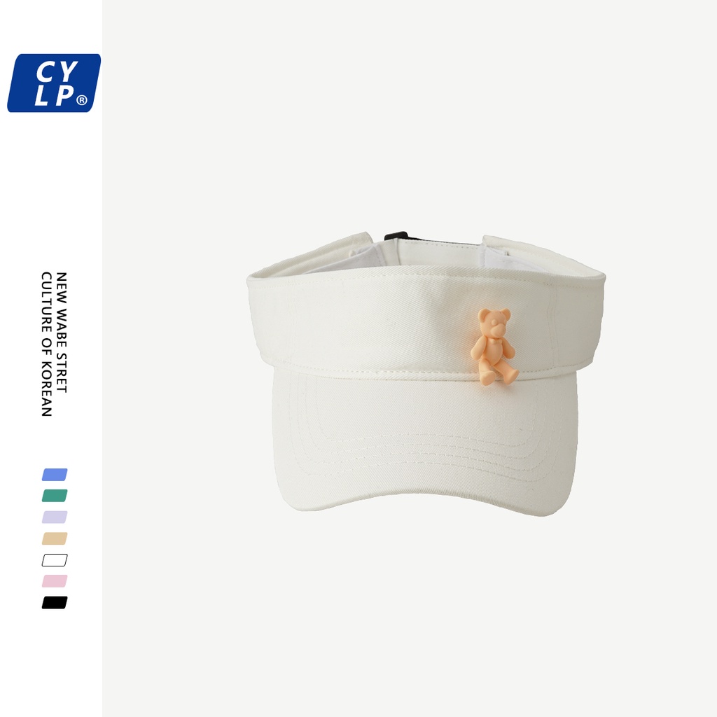 Nón Lưỡi Trai Nửa Đầu Chống Nắng Phong Cách Hàn Quốc Họa Tiết Gấu Hoạt Hình Dễ Thương