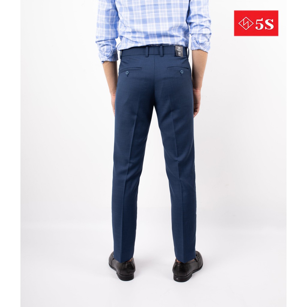 Quần Âu Nam 5S Họa Tiết Màu Xanh Navy,  Dáng Ôm Vừa, Ít Nhăn, Thoáng Mát, Co Giãn Tốt (QAU0410S1NAV) | BigBuy360 - bigbuy360.vn