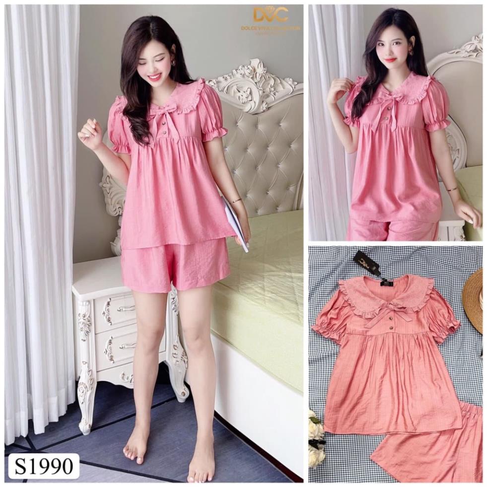 [VTK]  Set áo chất đũi thái cổ sen mix nơ tiểu thư S1990_Mie Design [kèm ảnh thật] | BigBuy360 - bigbuy360.vn