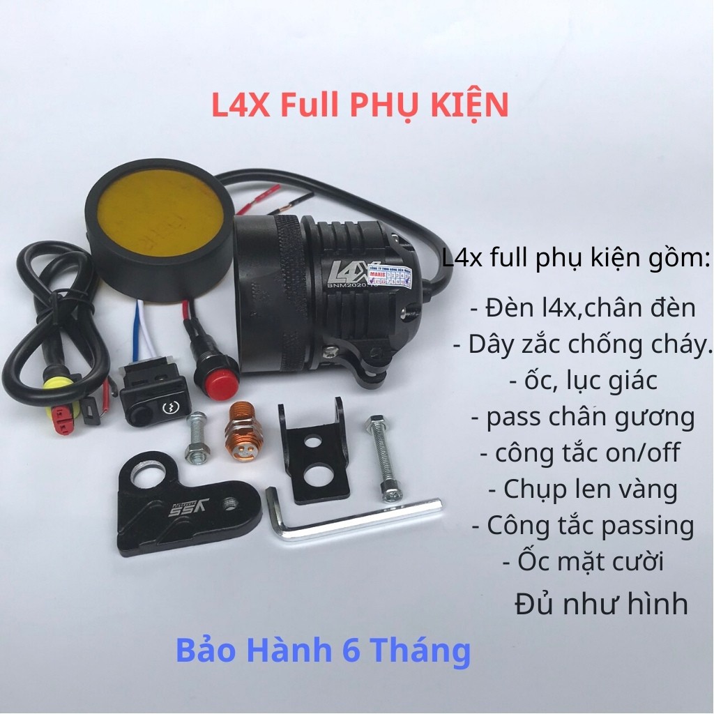 Đèn Trợ Sáng L4X CREE_Siêu Sáng_Chính Hãng Hàng Loại 1 Mẫu Mới Nhất