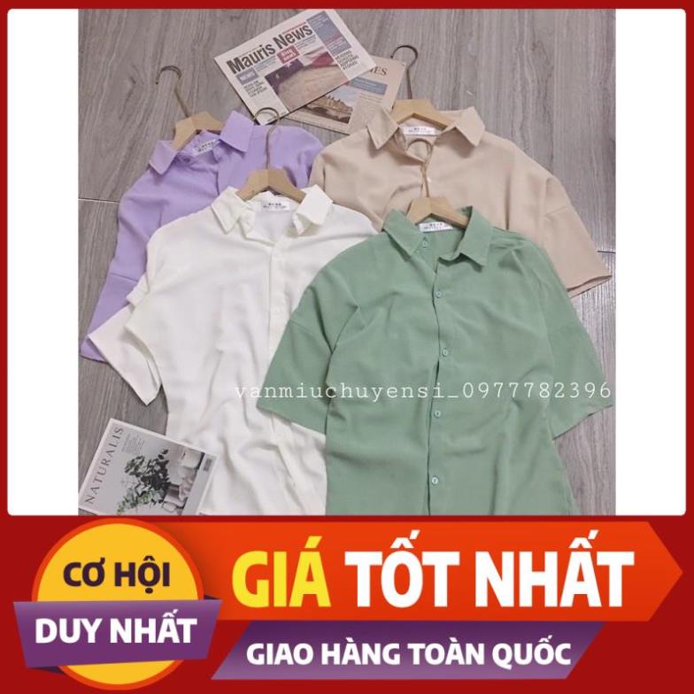 Áo sơ mi nữ Shynstores , áo sơ mi vintage cổ trụ tay lỡ đuôi tôm vải đũi mềm mịn siêu mát có 4 màu !