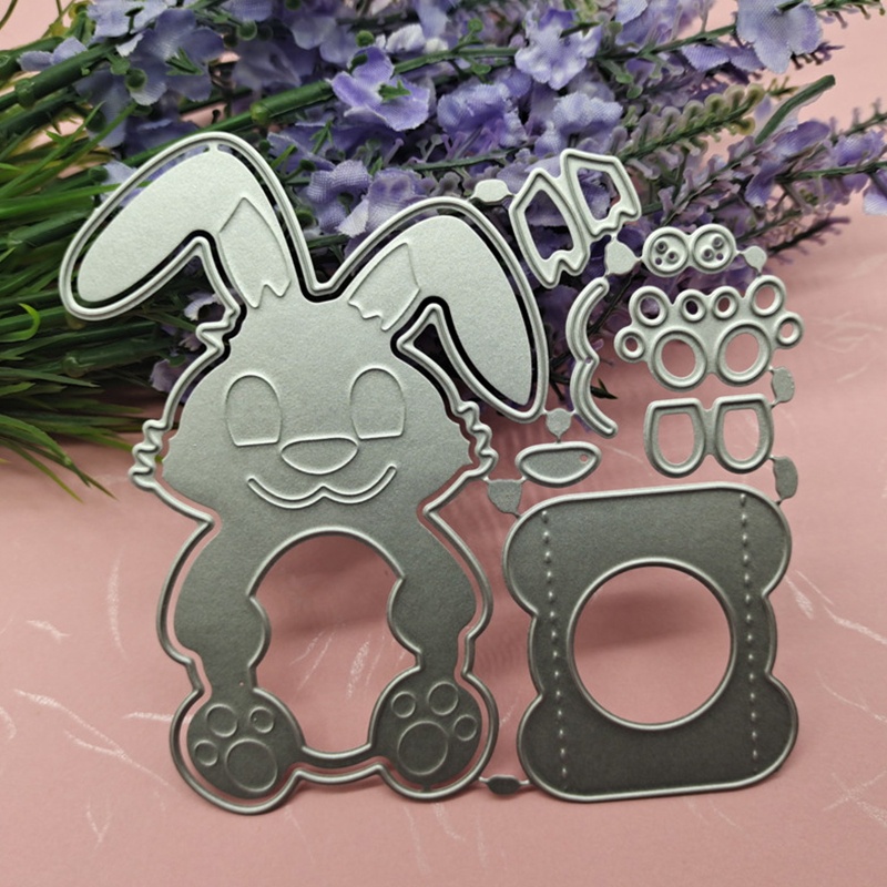 Khuôn Cắt Giấy Kim Loại Hình Thỏ Phục Sinh Hoạt Hình Xinh Xắn