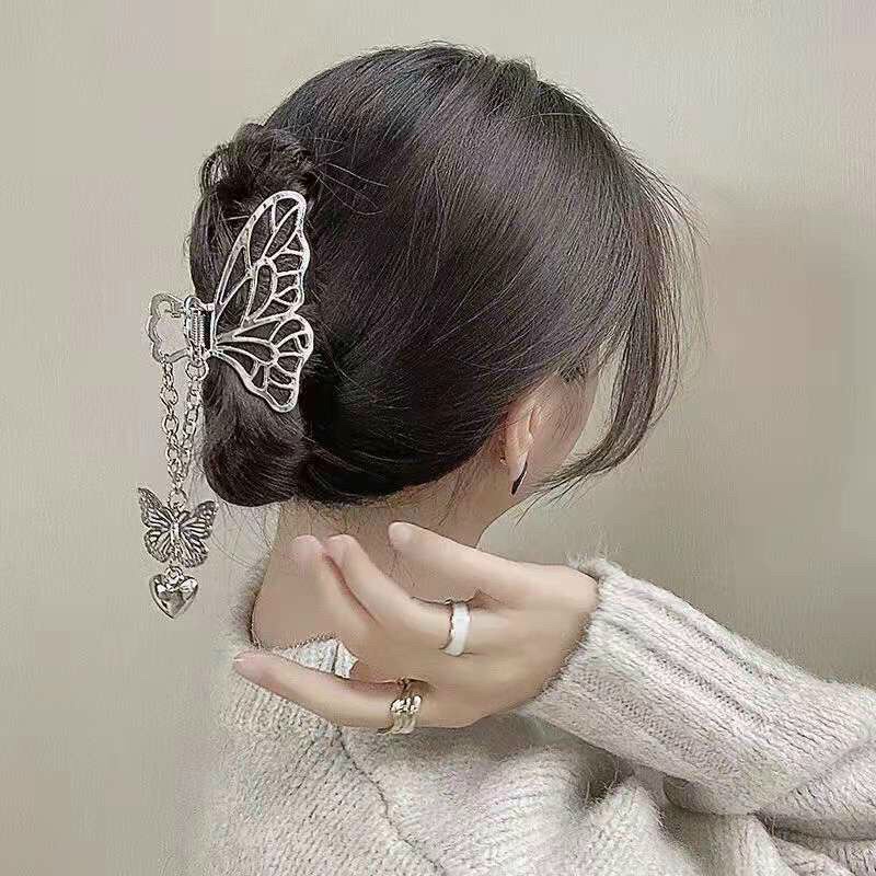 Kẹp tóc kim loại hình bướm phong cách Hàn Quốc