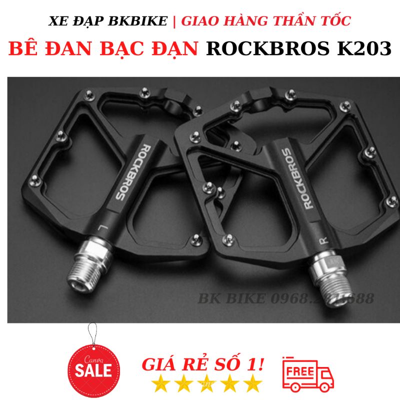 Bê Đan Xe Đạp Rockbros K203 - Vòng Bi Bạc Đạn, Vỏ Nhôm Cao Cấp