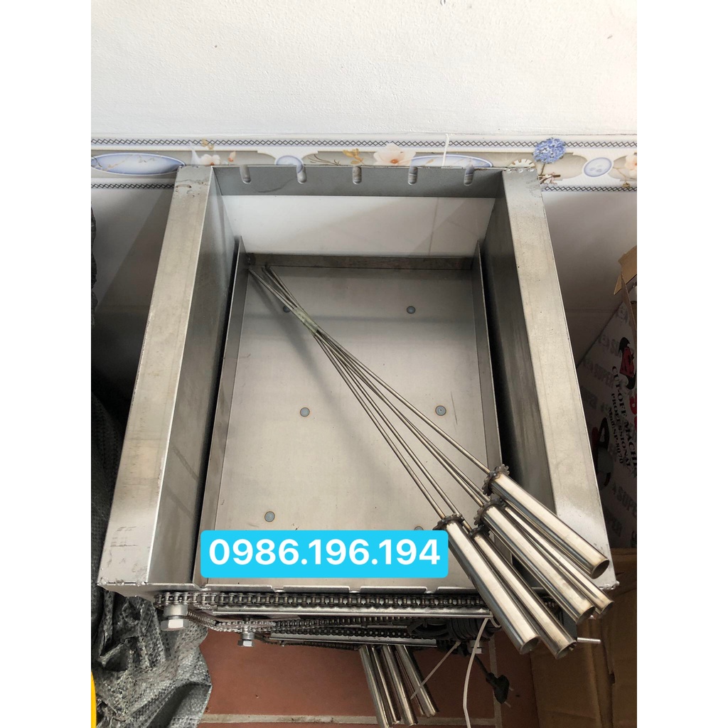 Máy nướng thịt chả lò quay gà vịt mini bếp nướng than hoa mô tơ tự động chuẩn