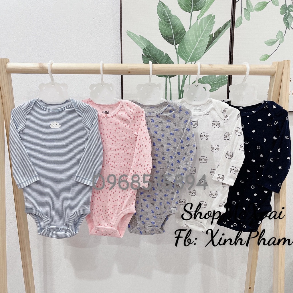 [Chọn mẫu 2 ][ Size 12M] BODYSUIT, BODYCHIP DÀI TAY XUẤT DƯ CHO BÉ TỪ 8,5-10KG