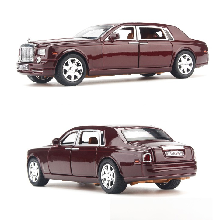 Xe mô hình tĩnh Rolls Royce Phantom tỉ lệ 1:24 XLG khung thép, sơn tĩnh điện màu Đỏ mận/ Đen