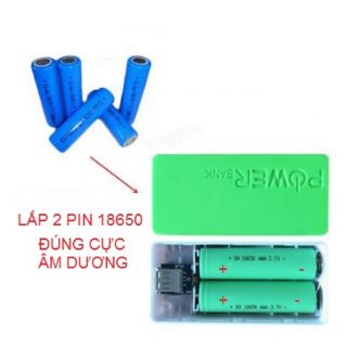 Box sạc dự phòng cục gạch mini - 2 cell pin  (chưa gồm pin)