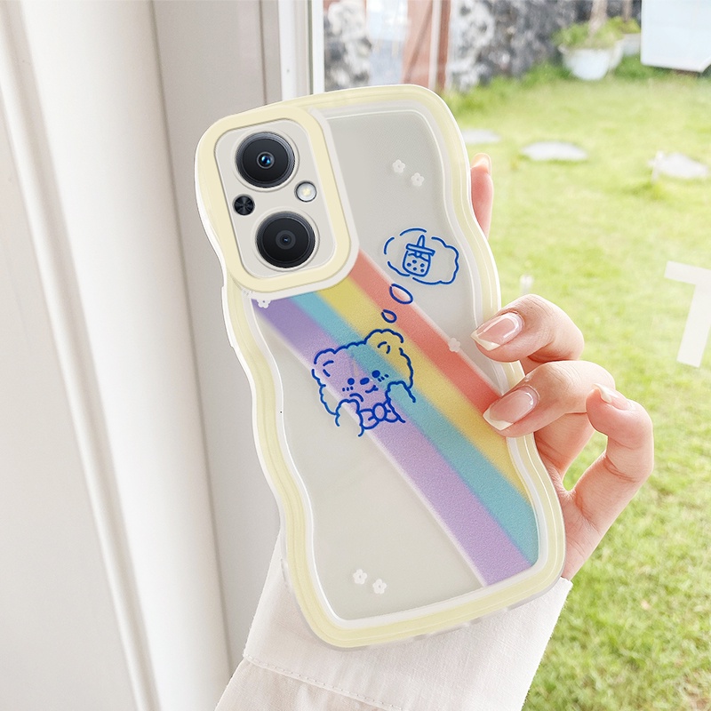 Ốp lưng Reno 7Z 5G Ốp lưng Reno 8Z 5G Ốp Điện Thoại OPPO Reno 8 7 Z 5G Silicon Dẻo Trong Suốt Họa Tiết Gợn Sóng Dễ Thương Chống Rơi Cho OPPO Reno 7Z 5G Reno 8Z 5G