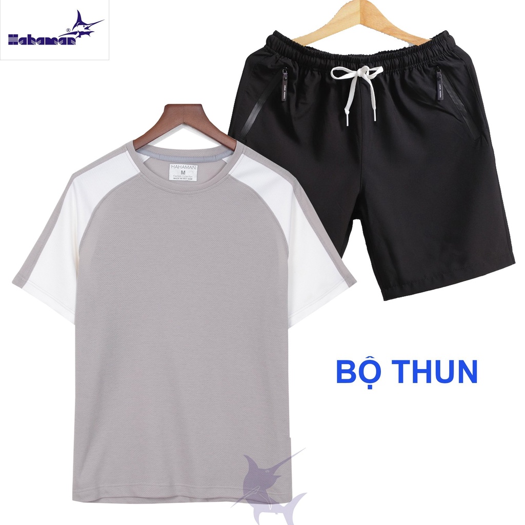 Bộ Đồ Thể Thao Nam HAHAMAN ngắn tay, Chất Liệu Thoáng mát, Trẻ Trung, Năng Động BTTP0302