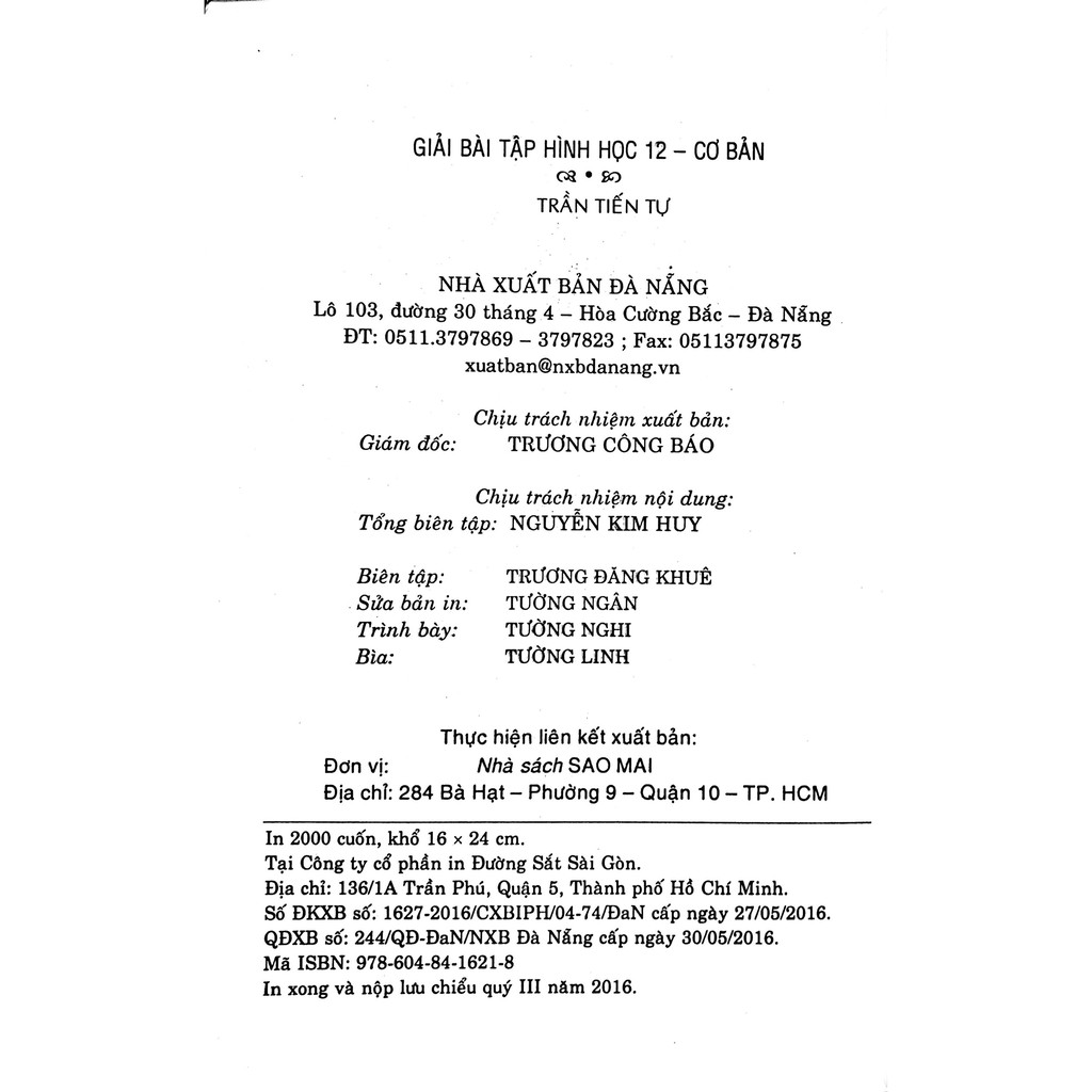 Sách - Giải Bài Tập Hình Học Lớp 12