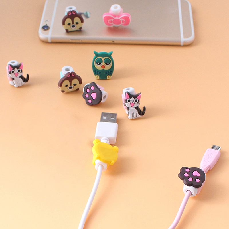 Phụ Kiện Bảo Vệ Đầu Dây Cáp Hình Hoạt Hình Dễ Thương