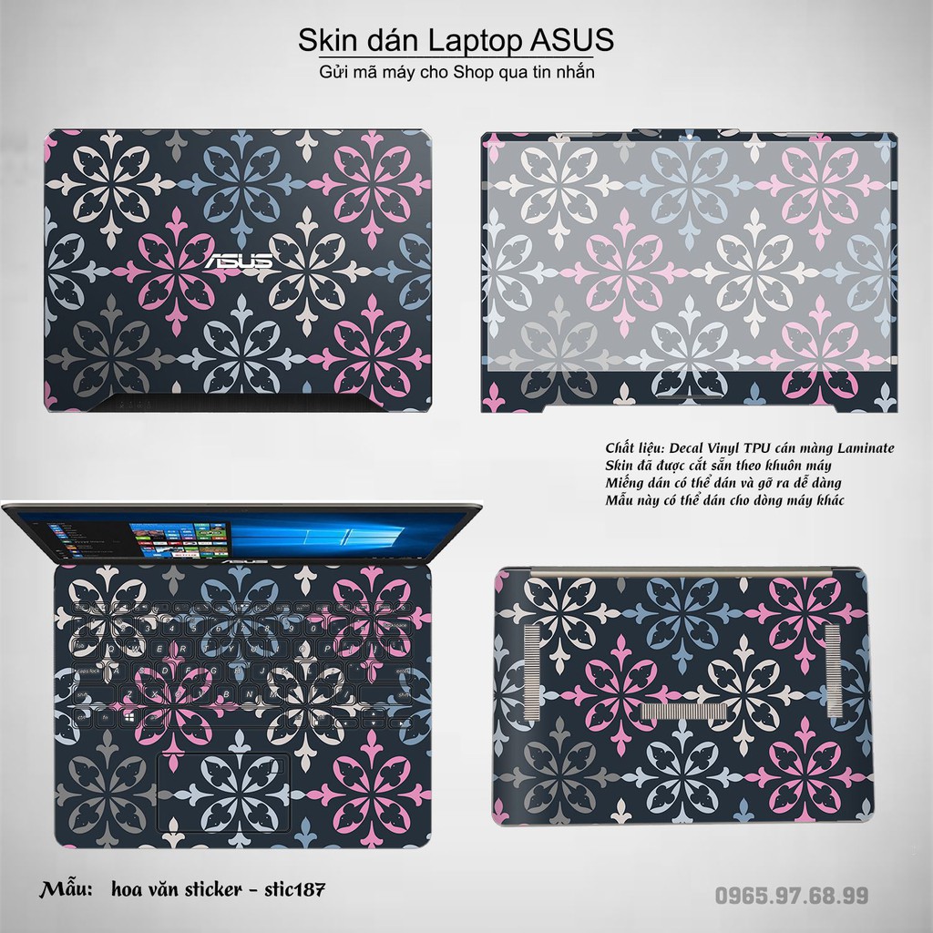 Skin dán Laptop Asus in hình Hoa văn sticker nhiều mẫu 31 (inbox mã máy cho Shop)