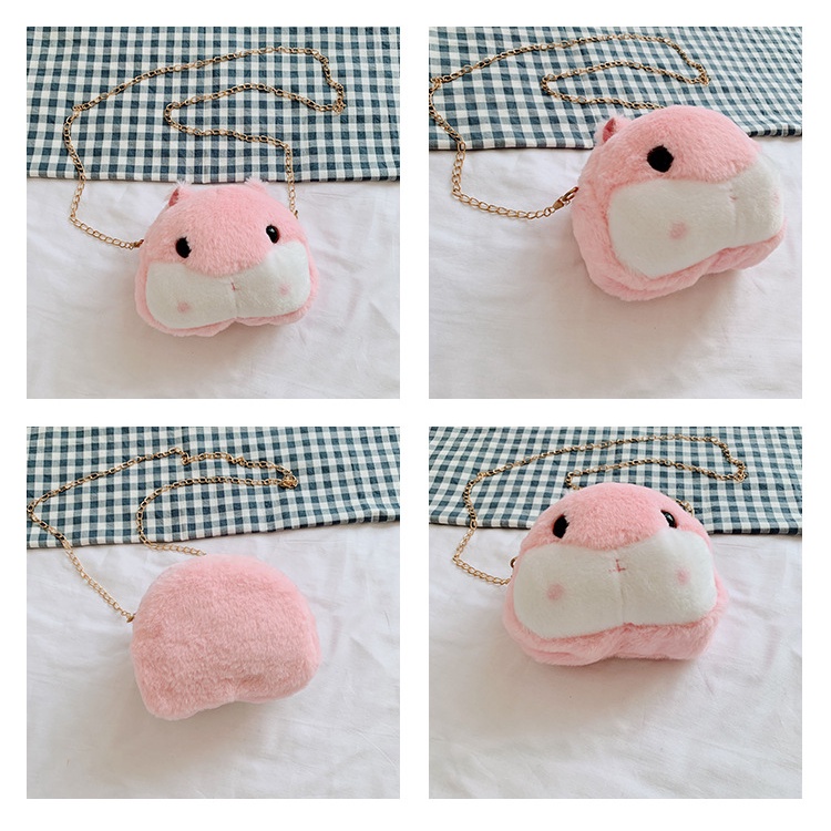Túi Gấu Mặt Thú Hình Chuột Hamter Đáng Yêu, Túi Đeo Chéo Hình Hamster