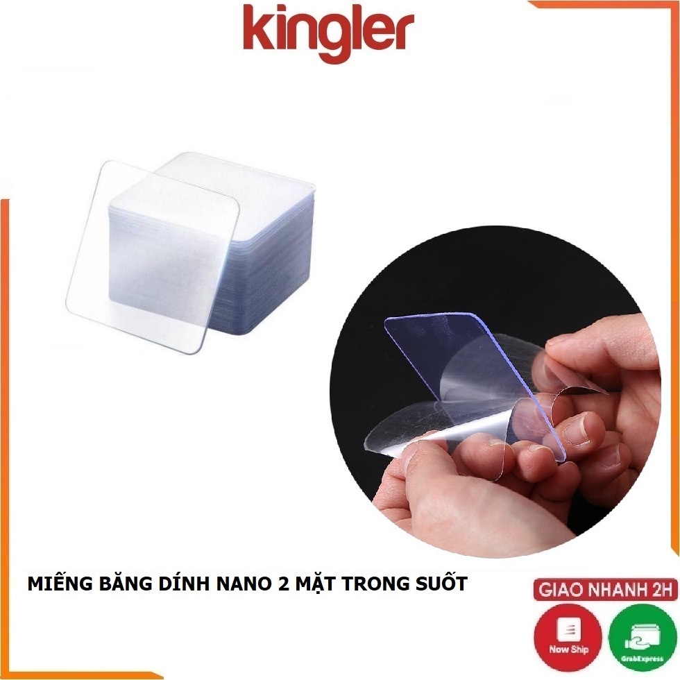 Miếng Dán 3M Siêu Dính, Băng Keo 2 Mặt Dán Tường Tiện Lợi, Trong Suốt, Đa Năng, Loại Vuông 6x6cm. Kingler 6000