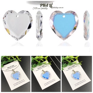 Mặt Dây Chuyền Pha Lê Swarovski Trái Tim Dẹp S30mm