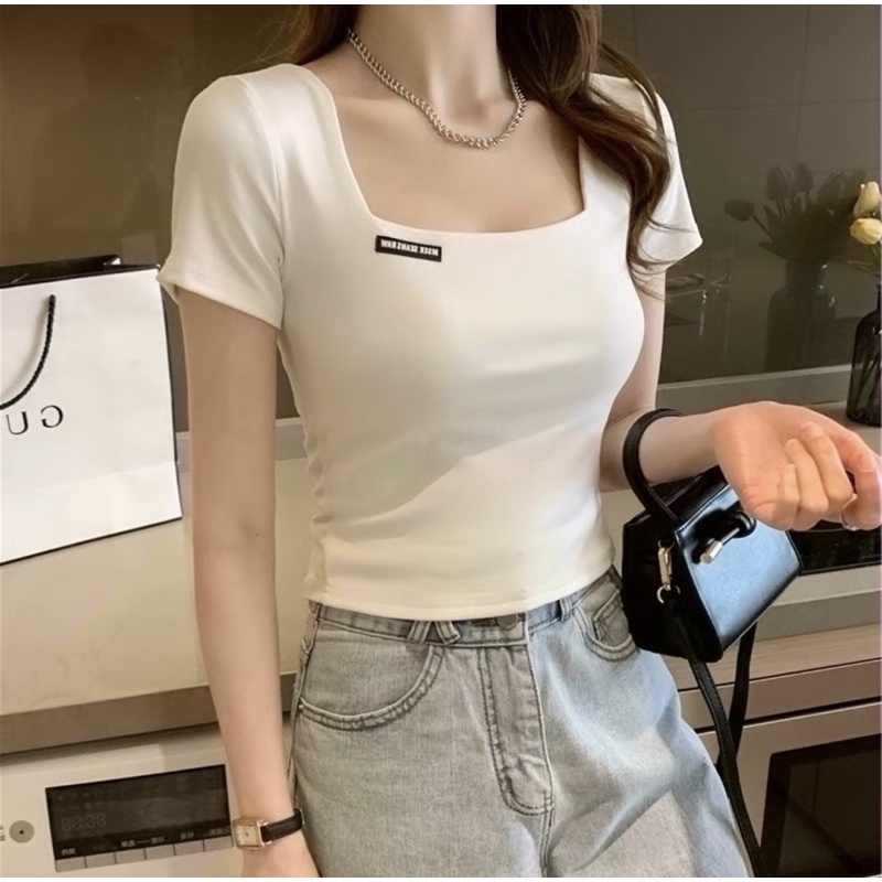ÁO CROPTOP CỔ U LOGO
